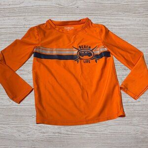Oshkosh B'gosh Kids Bright Orange Beach Swim Long Sleeve Top size 4/4A
